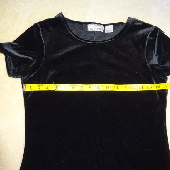 Black full length stretch velvet knit dress Juniors L - Picture 5 of 10